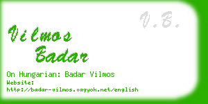 vilmos badar business card